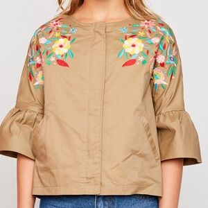 NWT Floral Embroidered Jacket